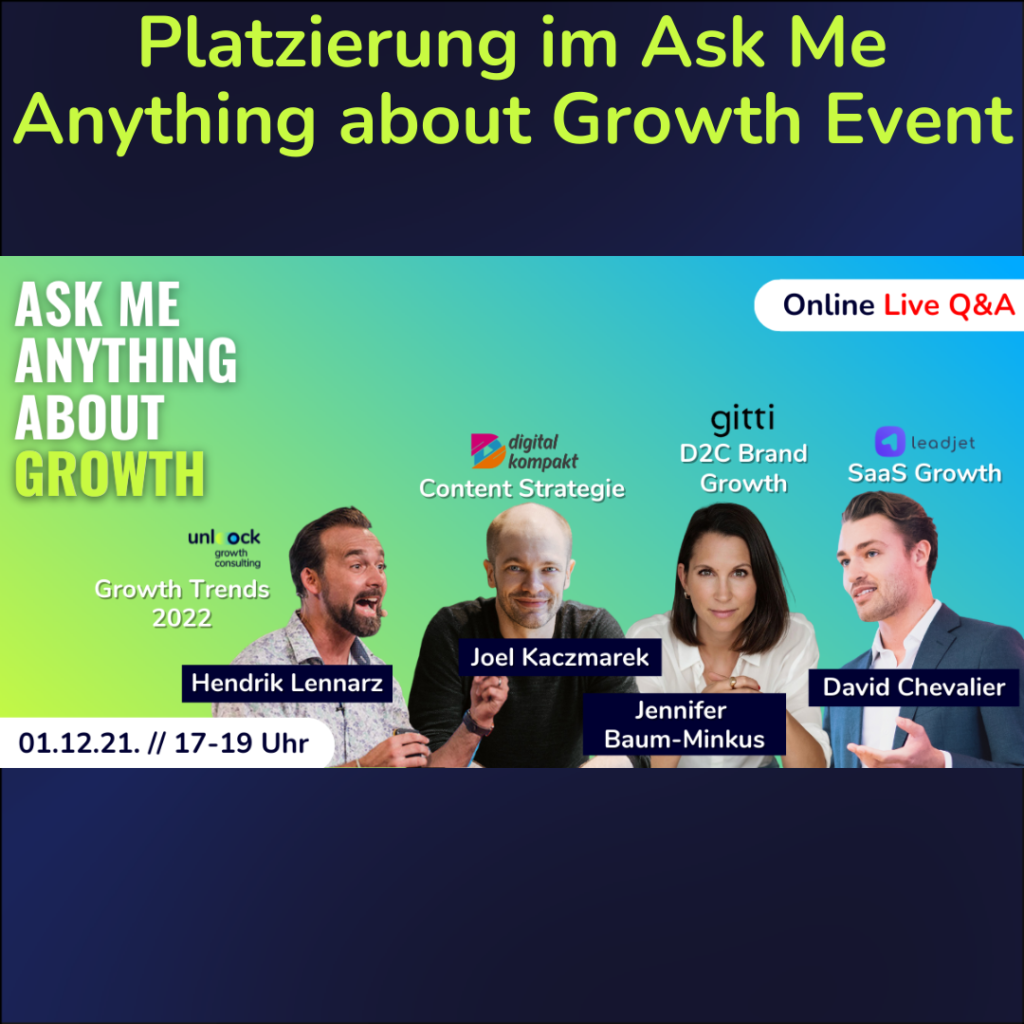 Ask me Anything about Growth Event